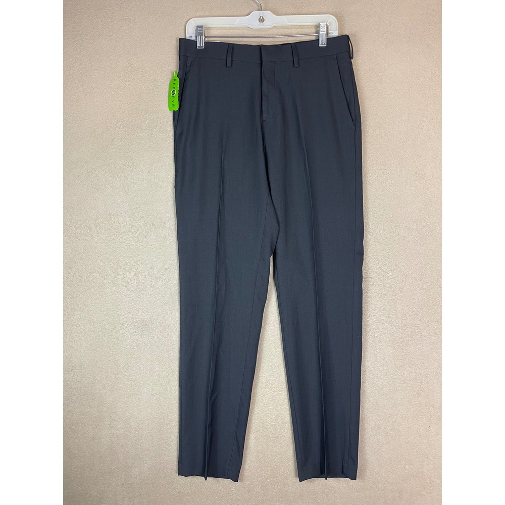 Haggar Men Charcoal H26 Premium Stretch Slim Fit Dress Pants Wrinkle Free 30x30